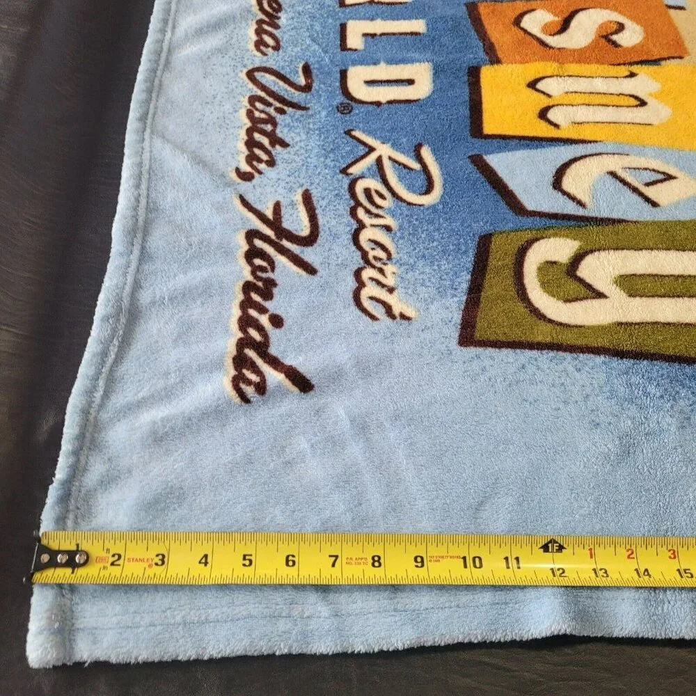 Disney World Resort Mickey Fleece Throw Blanket Lake Buena Vista FL 39 x 62 Vtg‎